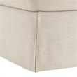 Clifton Ottoman Beige Linen 30.3L x 26.7W x 17.7H Upholstered Skirted