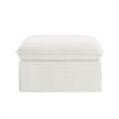 Clifton Ottoman Pure White Linen 30.3L x 26.7W x 17.7H Upholstered Skirted