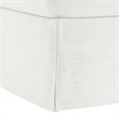 Clifton Ottoman Pure White Linen 30.3L x 26.7W x 17.7H Upholstered Skirted