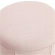 Denis Ottoman Light Pink Linen 26L x 23.2W x 16.5H Upholstered SlipcoverSkirted