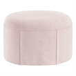 Denis Ottoman Light Pink Linen 26L x 23.2W x 16.5H Upholstered SlipcoverSkirted