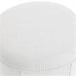 Denis Ottoman Pure White Linen 26L x 23.2W x 16.5H Upholstered SlipcoverSkirted