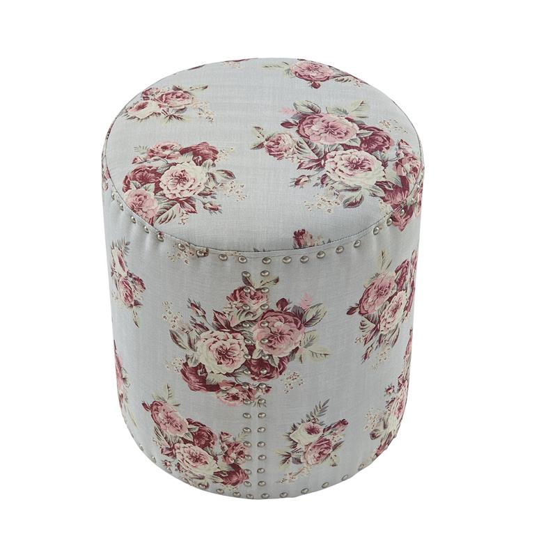Grayden Ottoman Manor Floral Linen 17.7L x 17.7W x 20H Printed Pattern