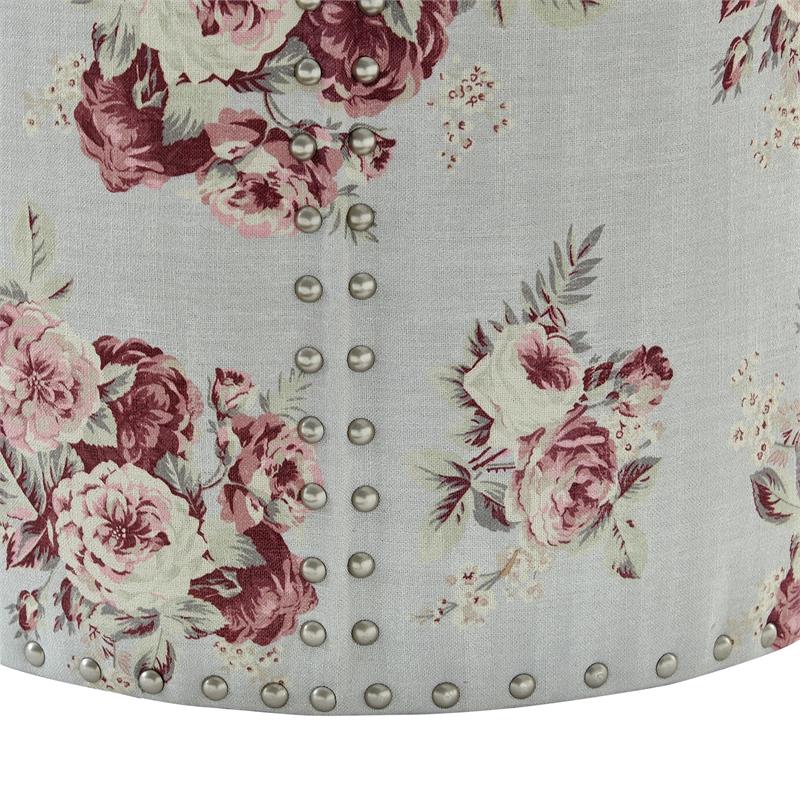 Grayden Ottoman Manor Floral Linen 17.7L x 17.7W x 20H Printed Pattern