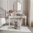 Grayden Ottoman Manor Floral Linen 17.7L x 17.7W x 20H Printed Pattern