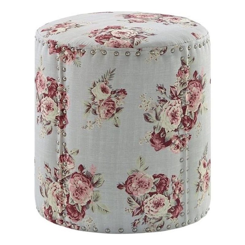 Grayden Ottoman Manor Floral Linen 17.7L x 17.7W x 20H Printed Pattern