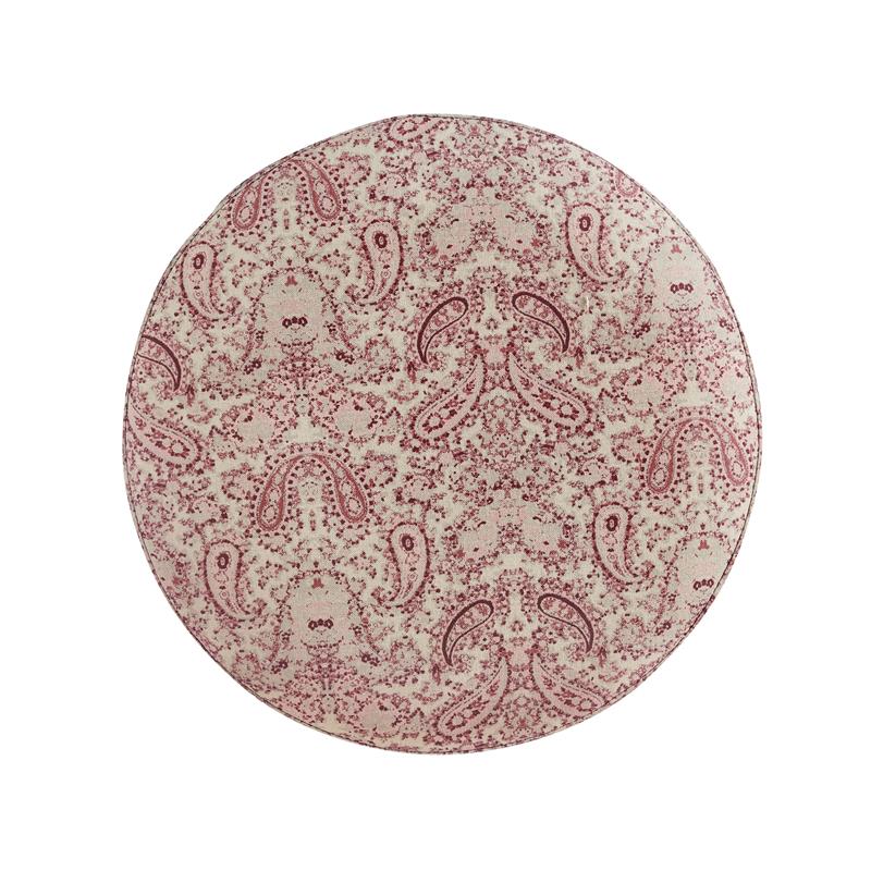Grayden Ottoman Paisley Red Linen 17.7L x 17.7W x 20H Printed Pattern