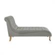 Vaida Chair Grey Linen 67L x 30.5W x 36H Button Tufted Front Wheel Casters