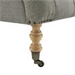 Vaida Chair Grey Linen 67L x 30.5W x 36H Button Tufted Front Wheel Casters