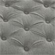 Vaida Chair Grey Linen 67L x 30.5W x 36H Button Tufted Front Wheel Casters
