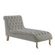 Vaida Chair Grey Linen 67L x 30.5W x 36H Button Tufted Front Wheel Casters