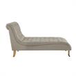 Vaida Chair Taupe Linen 67L x 30.5W x 36H Button Tufted Front Wheel Casters