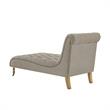 Vaida Chair Taupe Linen 67L x 30.5W x 36H Button Tufted Front Wheel Casters