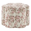 Jamil Ottoman Cluster Red Linen 24.5L x 24.5W x 18.5H Upholstered Nailhead Trim
