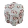 Jamil Ottoman Manor Floral Linen 24.5L x 24.5W x 18.5H Upholstered Nailhead Trim