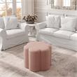Jamil Ottoman Pink Linen 24.5L x 24.5W x 18.5H Upholstered Nailhead Trim