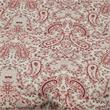 Jamil Ottoman Paisley Red Linen 24.5L x 24.5W x 18.5H Upholstered Nailhead Trim