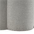 Jamil Ottoman Taupe Linen 24.5L x 24.5W x 18.5H Upholstered Nailhead Trim