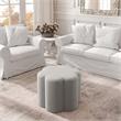 Jamil Ottoman Taupe Linen 24.5L x 24.5W x 18.5H Upholstered Nailhead Trim