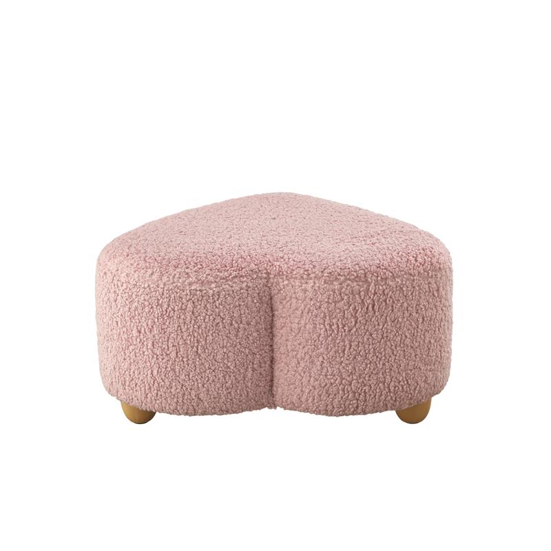 Katia Ottoman Blush Sherpa 25.2L x 25.2W x 13.3H Upholstered Low Profile