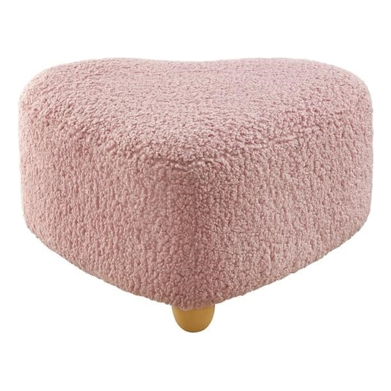 Katia Ottoman Blush Sherpa 25.2L x 25.2W x 13.3H Upholstered Low Profile
