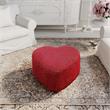Katia Ottoman Red Sherpa 25.2L x 25.2W x 13.3H Upholstered Low Profile