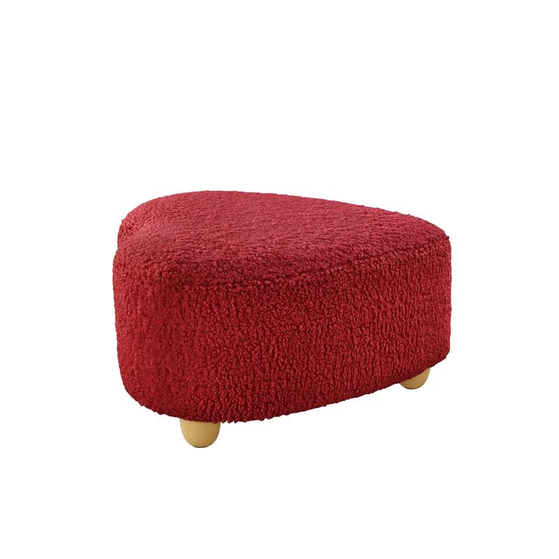 Katia Ottoman Red Sherpa 25.2L x 25.2W x 13.3H Upholstered Low Profile