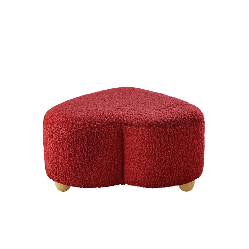 Katia Ottoman Red Sherpa 25.2L x 25.2W x 13.3H Upholstered Low Profile