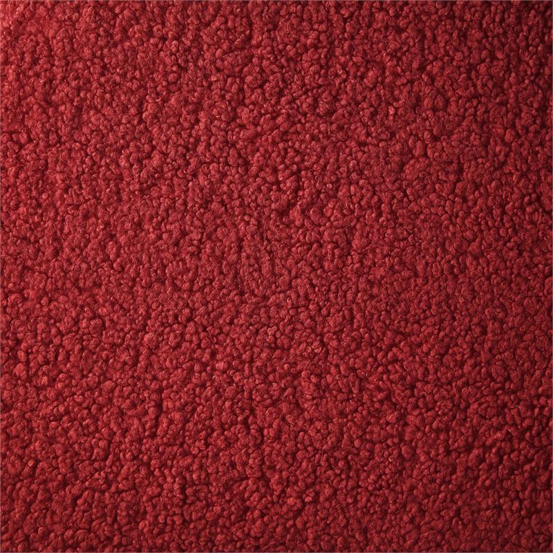 Katia Ottoman Red Sherpa 25.2L x 25.2W x 13.3H Upholstered Low Profile