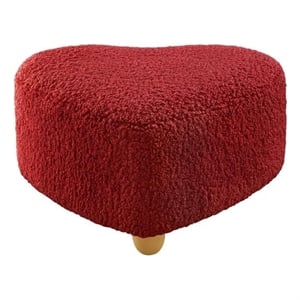 Katia Ottoman Red Sherpa 25.2L x 25.2W x 13.3H Upholstered Low Profile