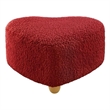 Katia Ottoman Red Sherpa 25.2L x 25.2W x 13.3H Upholstered Low Profile