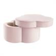 Kristin Ottoman Blush Velvet 28L x 28W x 17.7H Upholstered Storage