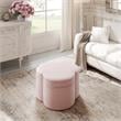 Kristin Ottoman Blush Velvet 28L x 28W x 17.7H Upholstered Storage