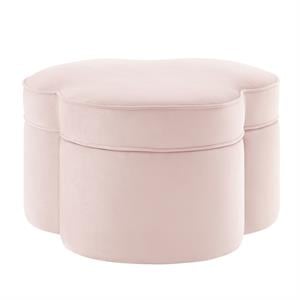 Kristin Ottoman Blush Velvet 28L x 28W x 17.7H Upholstered Storage