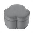 Kristin Ottoman Grey Velvet 28L x 28W x 17.7H Upholstered Storage