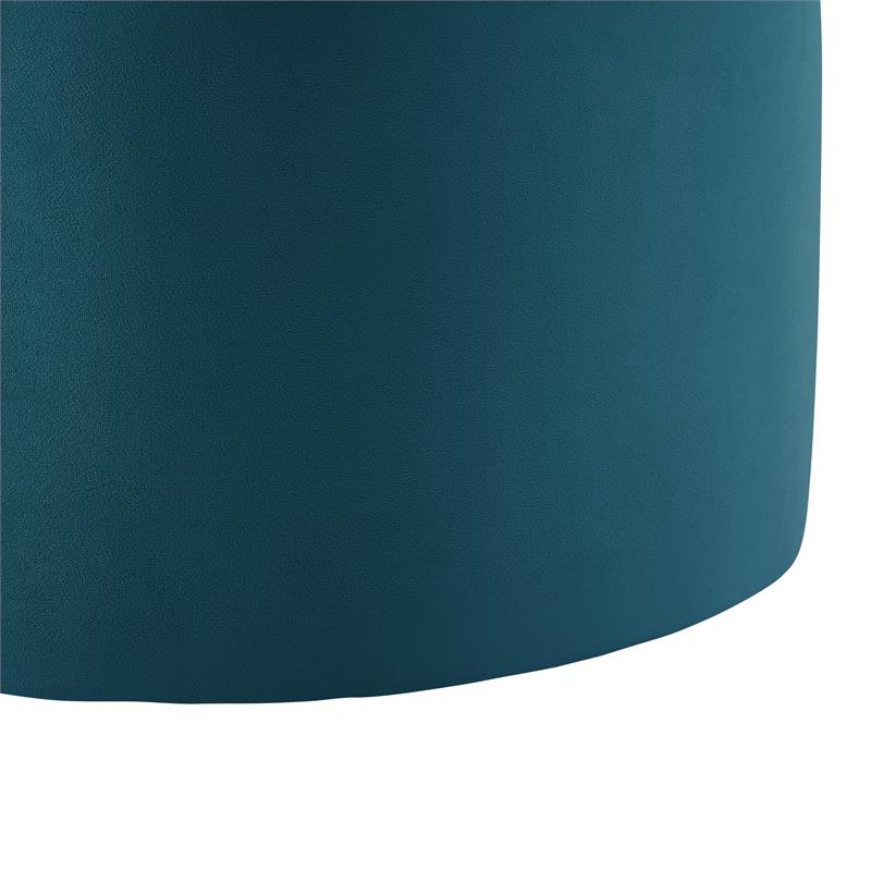 Kristin Ottoman Teal Velvet 28L x 28W x 17.7H Upholstered Storage