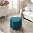 Kristin Ottoman Teal Velvet 28L x 28W x 17.7H Upholstered Storage