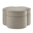 Kristin Ottoman Taupe Velvet 28L x 28W x 17.7H Upholstered Storage