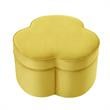 Kristin Ottoman Yellow Velvet 28L x 28W x 17.7H Upholstered Storage