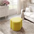 Kristin Ottoman Yellow Velvet 28L x 28W x 17.7H Upholstered Storage