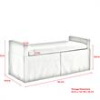 Khloee Bench Cluster Red Linen 50.2L x 19.6W x 22H Upholstered Square Arms