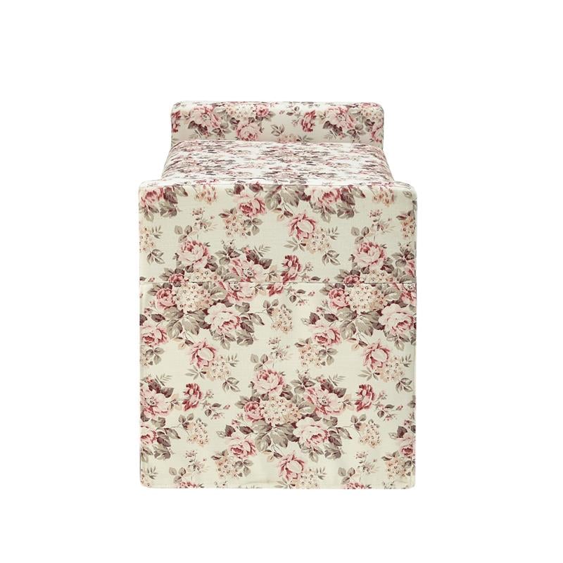 Khloee Bench Cluster Red Linen 50.2L x 19.6W x 22H Upholstered Square Arms