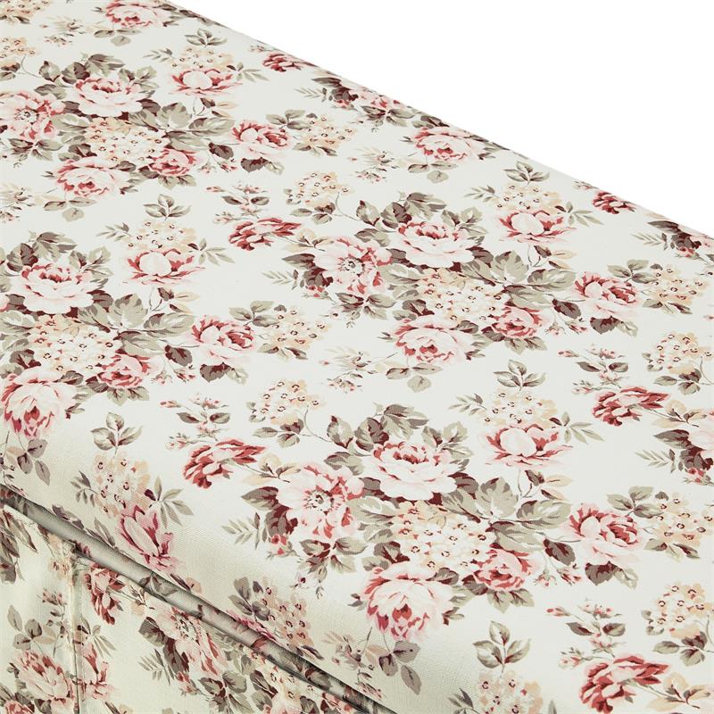 Khloee Bench Cluster Red Linen 50.2L x 19.6W x 22H Upholstered Square Arms