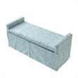 Khloee Bench Indes Blue Ground Linen 50.2L x 19.6W x 22H Upholstered Square Arms