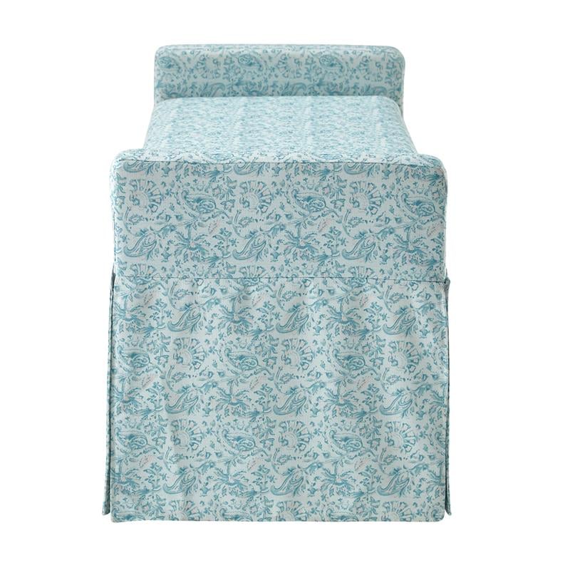 Khloee Bench Indes Blue Ground Linen 50.2L x 19.6W x 22H Upholstered Square Arms