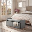 Khloee Bench Light Grey Linen 50.2L x 19.6W x 22H Upholstered Square Arms