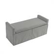 Khloee Bench Light Grey Linen 50.2L x 19.6W x 22H Upholstered Square Arms
