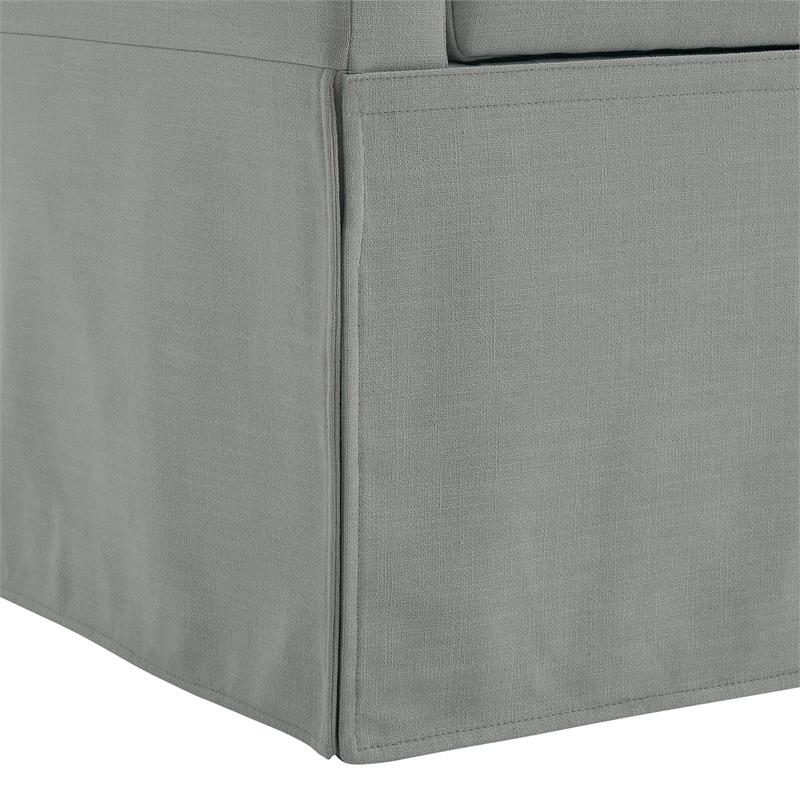 Khloee Bench Light Grey Linen 50.2L x 19.6W x 22H Upholstered Square Arms