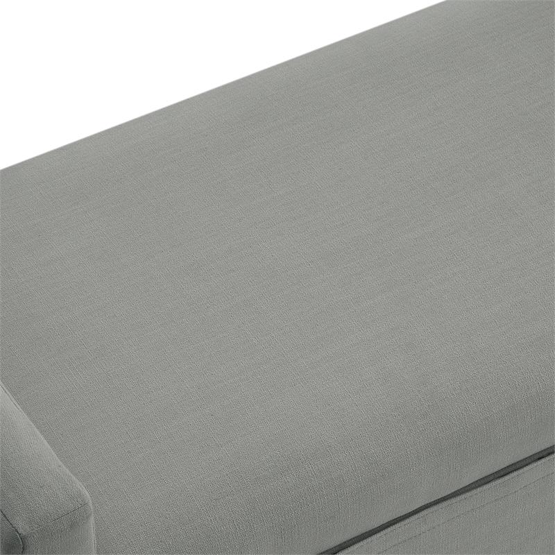 Khloee Bench Light Grey Linen 50.2L x 19.6W x 22H Upholstered Square Arms