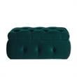 Koby Ottoman Emerald Green Velvet 36.4L x 25W x 17H Upholstered Button Tufted